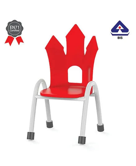 OK Play Kids Chair Castle Design Red - Height 14 Inches
