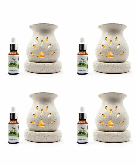 Breathe Fresh Pureefy Antibacterial Essential Oil Blend with Electric Diffuser Pack of 4 - 20 ml Each