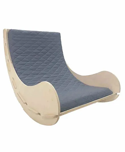 CuddlyCoo Wooden Rocking Chair - Beige Grey