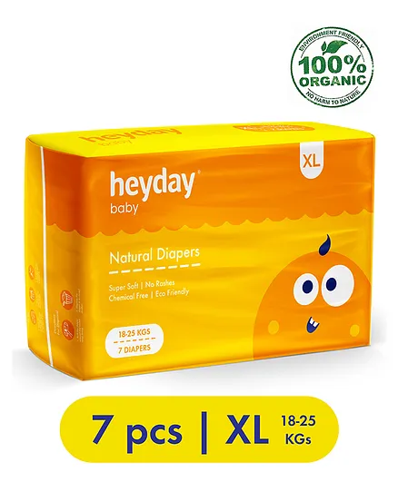Heyday Natural & Organic Extra Large Baby Diapers - 7 Diapers