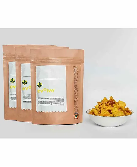 Evolve Snacks Soya Corn Chips Pack of 3 - 100 gm Each