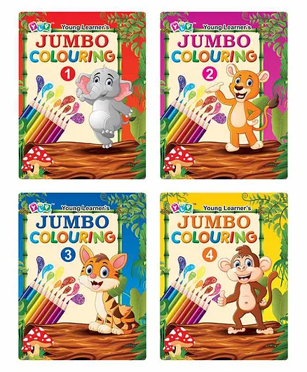 Young Learner's Publication Jumbo Colouring Books Set of 4 - English