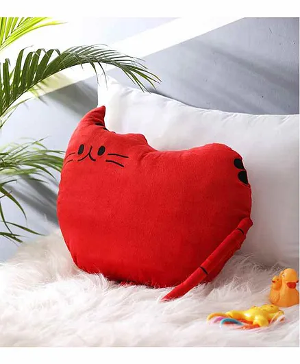Oscar Home Kitty Shape Cushion - Red
