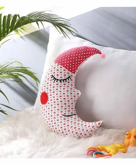 Oscar Home Moon Shaped Cushion - White Pink