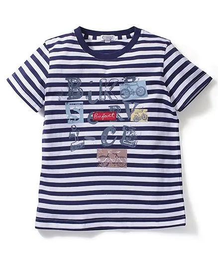 Enfant Stripe Print T-Shirt - Blue