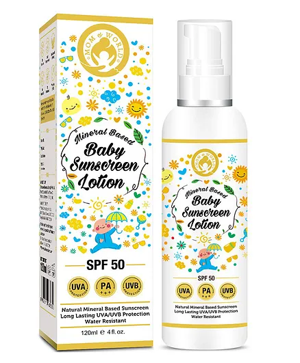 Mom & World Mineral Based Baby Sunscreen Lotion with SPF 50 - 120 ml
