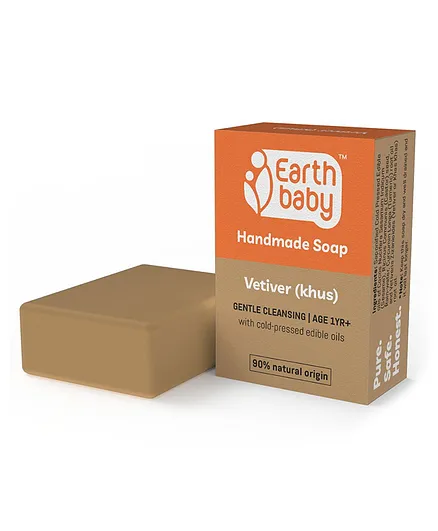 earthBaby Natural Handmade Vetiver Khus bath soap - 100 gm