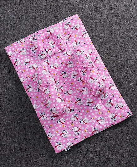 ZOE Cotton Blend 4 Piece Gadda Set Animal Print - Pink