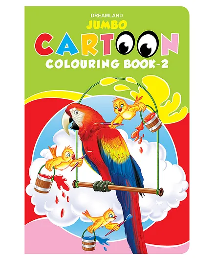 Dreamland Jumbo Cartoon Colouring Book 2 for Kids , A3 Big Size Copy Colour Book with 24 Pages ,Drawing, Colouring for Preschool Earlylearners (Jumbo Cartoon Colouring Books)