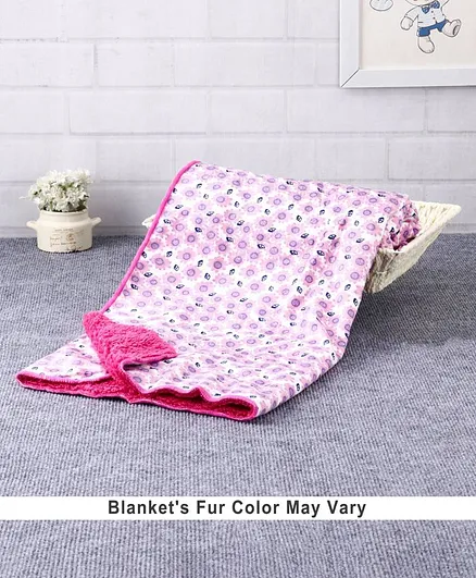 Babyhug Sherin & Poly Wool All Season Blanket Floral Print - White (Blanket's Fur Color May Vary)