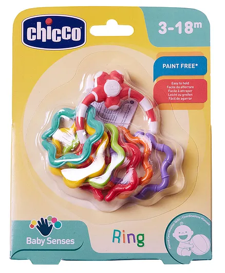 Chicco Easy Grasp Rings Rattle Teether - Multicolour