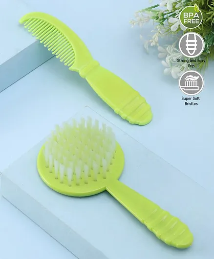 Zoe Hair Brush & Comb Grooming Set - Green