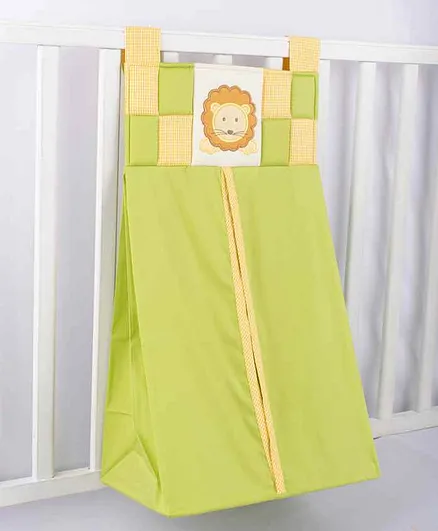 Blooming Buds Lion Embroidery Diaper Stacker - Beige & Green