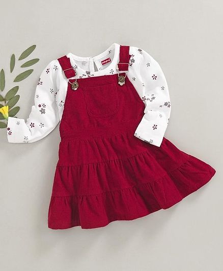 maroon frock for baby