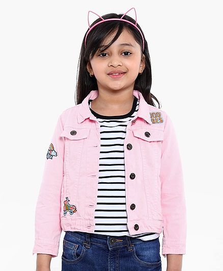 kids pink denim jacket