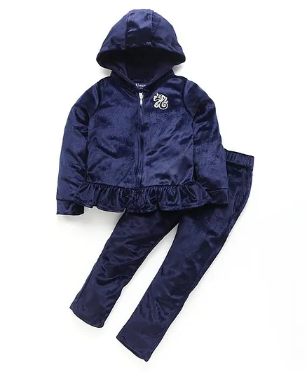 Pine Kids Winter Wear Hooded Jacket & Pant - Navy Blue