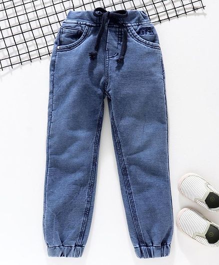 light blue denim joggers