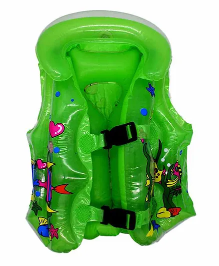 EZ Life Inflatable Swim Vest Fish Print - Green 