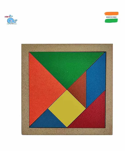 HNT Kids Wooden Tangram Puzzle Multicolor - 7 Pieces