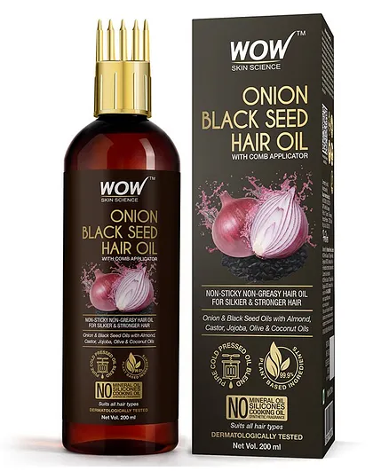 Buy WOW Skin Science Onion Hair Oil for Hair Fall Control  Helps Promote  Hair Growth With ColdPressed Onion Black Seed Oil No Mineral Oil Comb  Applicator 200ml Online at Low Prices