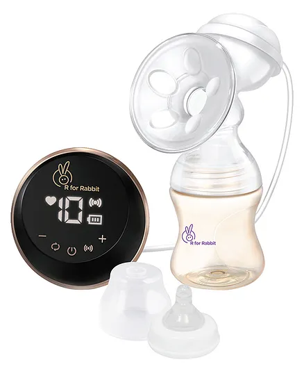 R for Rabbit First Feed Smart Electric Breast Pump With Anti Back Milk Flow - Black