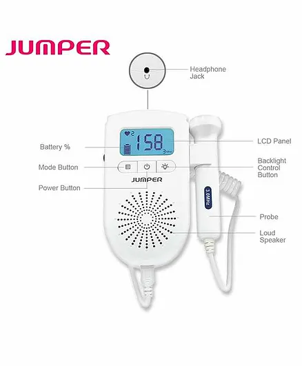 Jumper Professional Fetal Doppler With Usb Recharge - White
