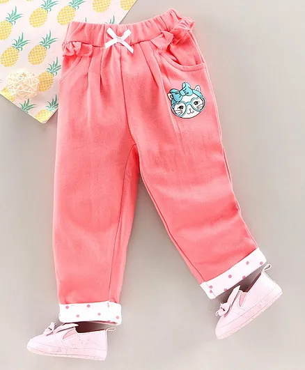 Babyhug Full Length Lounge Pants - Pink