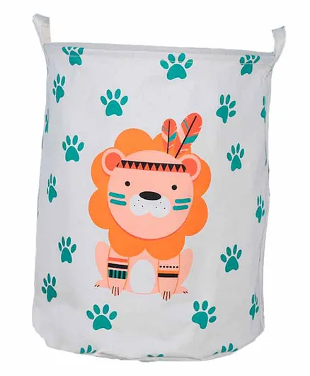 Little Jamun Laundry Bag Lion Print - Grey
