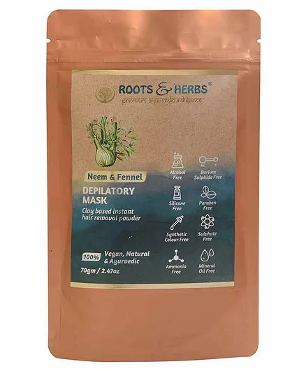 Roots And Herbs Neem & Fennel Depilatory mask - 70gm