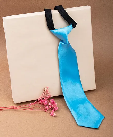 Arendelle Kids Satin Solid Color Tie - Blue  Tie