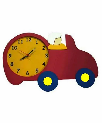 Kidoz Battery Operated Silent Movement Racer Car Clock - Red