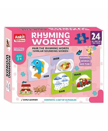 Ankit Toys Rhyming Words Jigsaw Puzzle Set of 2 - Total 28 Pieces