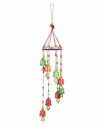 Passion Petals Wall Hanging with Bells - Multicolor