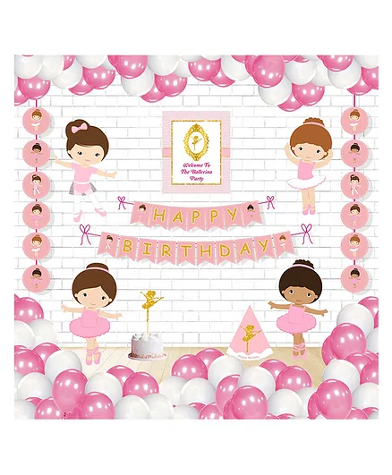 Untumble Ballerina Theme Birthday Kit Pink - Pack of 58