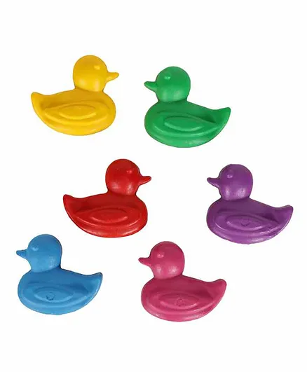 Passion Petals Duck Shaped Wax Crayons Pack of 6 - Multicolor