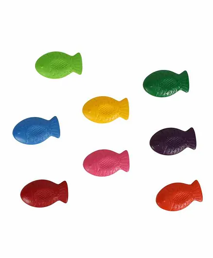 Passion Petals Fish Shaped Wax Crayons Pack of 8 - Multicolor