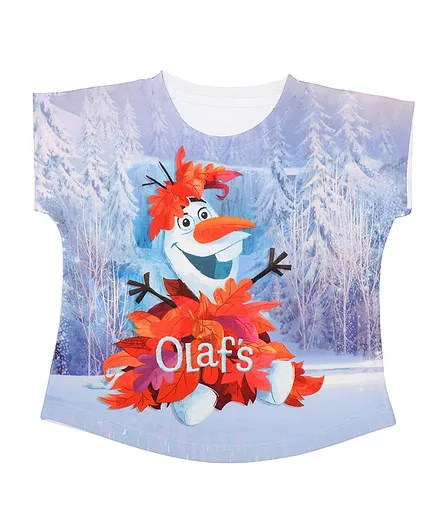 Disney By Crossroads Frozen Graphic Print Short Sleeves Top - White