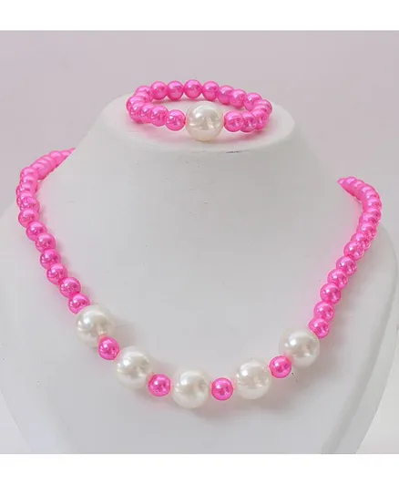 Pihoo Necklace & Bracelet Pearls - Pink