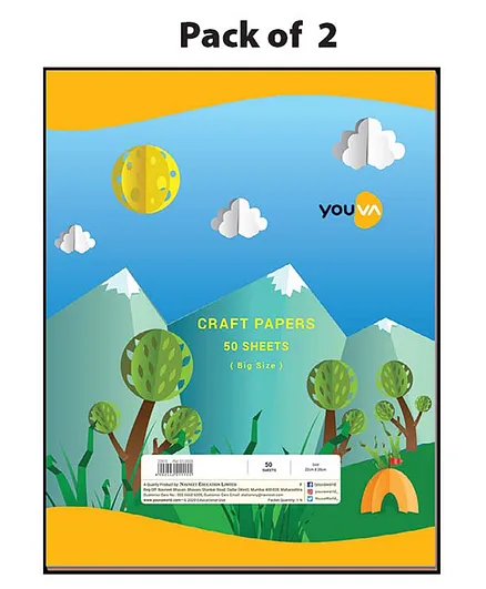 Youva  Craft Paper Book Pack of 2  - 50  Pages Each