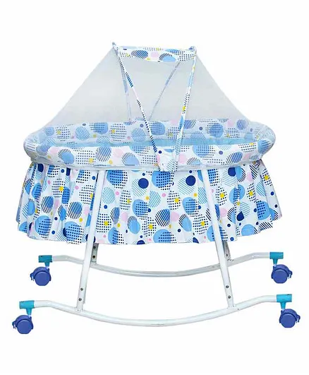 Mee Mee Baby Cradle With Mosquito Net - Blue