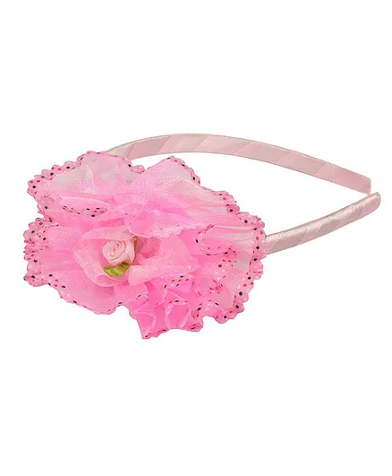 Yellow Bee Flower Design Hair Band - Pink