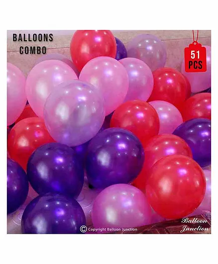Balloon Junction Metallic Balloon Pink Red Purple - Pack of 51