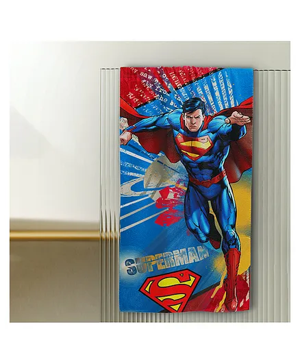 Sassoon Superman Printed Cotton Kids Towel - Multicolour