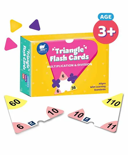 Miniwhale Triangular Multiplication & Division Flash Cards Pack of 42 - Multicolor