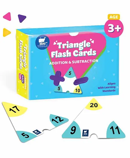 Miniwhale Triangular Addition & Subtraction Flash Cards Pack of 42 - Multicolor