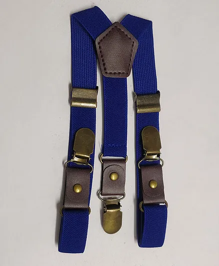 Kid-O-World Metal Clasps Solid Colour Suspender - Blue