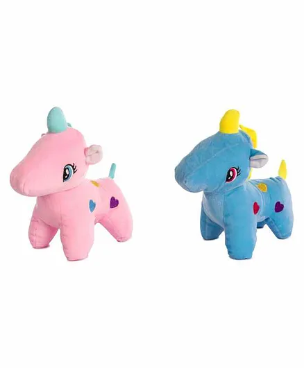 Deals India Unicorn Soft Toys Pink Blue Pack of 2 -  Length 25 cm
