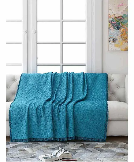 Saral Home Tufted Cotton Sofa Cover - Turquoise