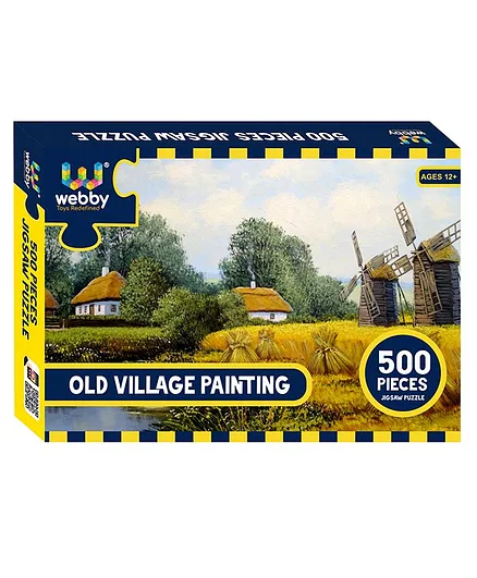 Webby Old Village Painting Jigsaw Puzzle - 500 Pieces