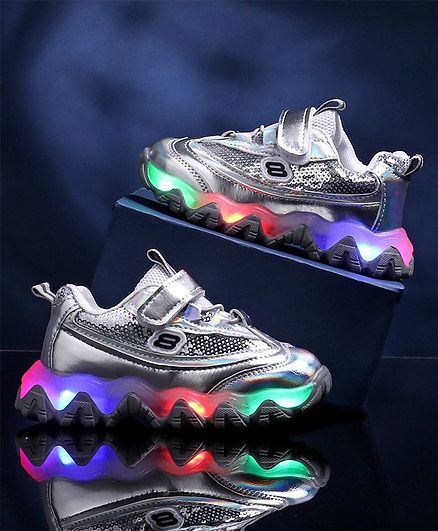 silver led shoes